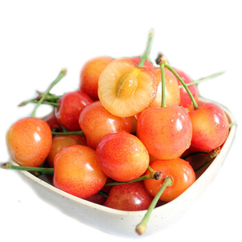 烟台大樱桃 新鲜水果 黄水晶黄蜜黄樱桃 山东黄金车厘子 2斤顺丰空运