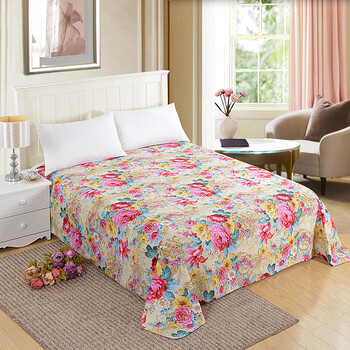 床品植物羊绒棉床单 秋冬新款磨毛床单 不起球不掉色 牡丹 床单单品