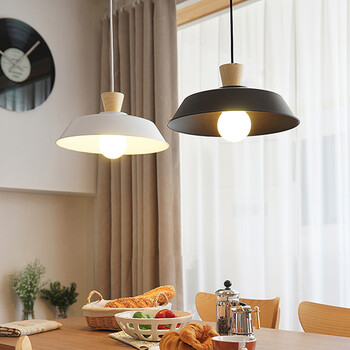 恋尚灯饰 日式创意个性餐厅灯现代简约吧台单个原木质家庭饭厅灯餐厅