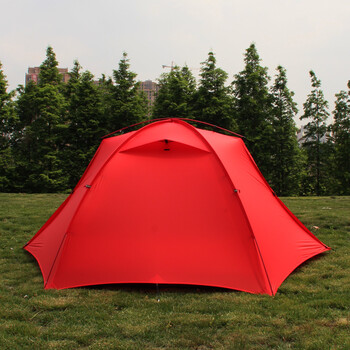 繁星户外双人双层三季帐篷 涂硅超轻防水帐篷 红色 动感红
