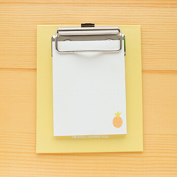 文具可爱创意卡通夹板便利贴n次贴学生条纹便签贴便签本子 菠萝 板夹