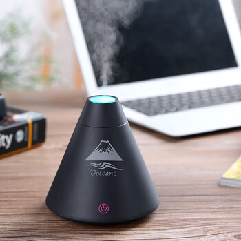火山加湿器USB 静音LED香薰家用办公桌室补水出雾器迷你空气 白色