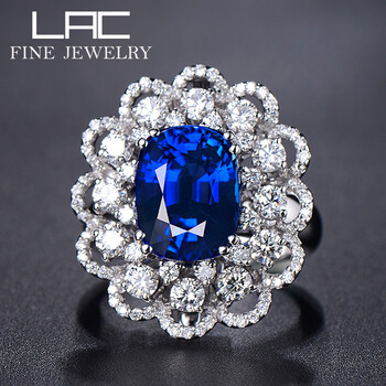 Lac高级珠宝斯里兰卡天然蓝宝石戒指女18k金镶嵌钻石彩色宝石正品收藏级限量发售请线下品鉴面洽 图片价格品牌报价 京东