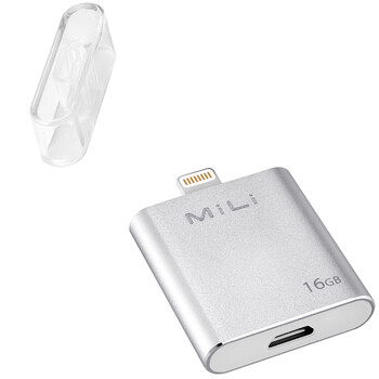MiLi 米力 iData 苹果手机U盘 16G 苹果认证 iPhone5/5S/6/6 plus/安卓手机/安卓平板通用 银色