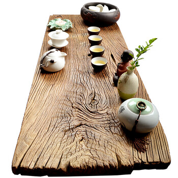 老榆木茶盘茶托整块风化木板干泡茶台原木背景板老木料原生态 老榆木