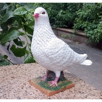 仿真鸽子摆件 园林景观装饰雕塑树脂工艺品 庭院动物模型白鸽子 744a
