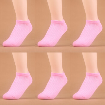 6双浪莎船袜女夏季薄款纯棉短袜运动袜 低帮浅口袜全棉女袜子 6双粉色