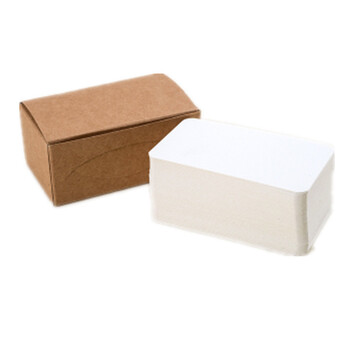 空白色卡明信片涂鸦小卡片试色纸礼物留言卡英语单词卡牛皮100张 白色