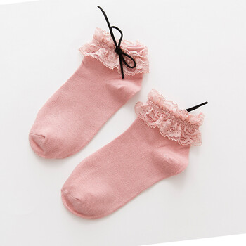 日系袜子女可爱蕾丝蝴蝶结花边袜韩国含棉学生公主袜原宿短袜sd 复古
