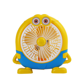 大白卡通转页扇学生宿舍小黄人电风扇办公室小台扇寝室迷你小风扇 9寸