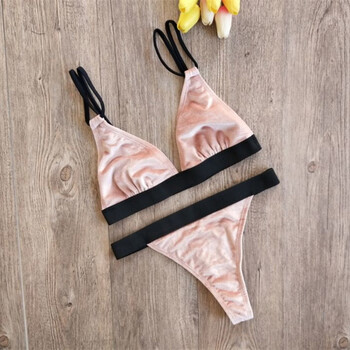 内衣 泳衣 珂梵图(kefantu) 珂梵图2018欧美新款泳衣 金丝绒少女多色