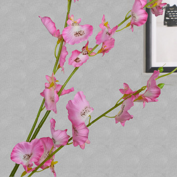 ui)客厅卧室仿真花装饰花塑料干花绢花假花兰花装饰品套装跳舞兰多色