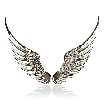 贴天使之翼翅膀 汽车用车贴金属车标贴车身装饰帖个性贴改装通用 银色