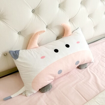 柔软午休棉卧室枕头儿童床可拆洗沙发枕靠枕羽绒抱枕 羽绒棉奶牛枕头
