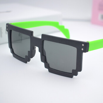 2018新款马赛克墨镜俄罗斯方块太阳眼镜时尚百搭新潮方框墨镜qss 砂黑