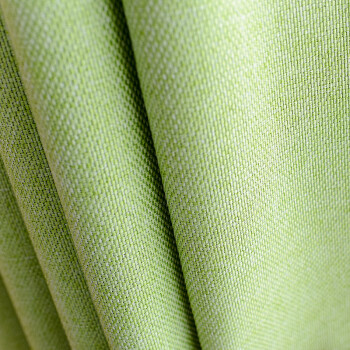 窗帘成品亚麻纯色布简约现代挂钩卧室全遮光棉麻窗帘布料 绿色宽3,高