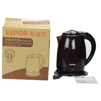 
                                                            苏泊尔（SUPOR）电水壶热水壶 1.5L双层防烫电热水壶 304不锈钢烧水壶 SWF15E06A-180                
