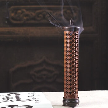 百工制器（CRAFTS CREATE）十字纹 红木立式香炉家居香炉熏香套装