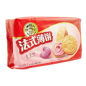 徐福记 法式薄饼 85g 巧克力味 花生味 香芋味可选 休闲零食饼干甜品