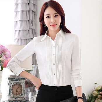 噢邸博 2015秋装新品长袖职业衬衫女韩版酒店工作服职业装衬衣 玫红衬衫+长裤 M