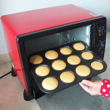 闪点MERITCOOK烘焙工具 马芬蛋糕模具 加厚大号12连模30L烤箱用 烤盘西点模具