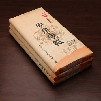 鳯泉 安徽泾县宣纸 3四尺国画生宣 书法创作半生半熟宣纸 小楷工笔画熟宣纸 檀皮生宣纸 加厚四尺整张(70x138cm)100张 熟宣