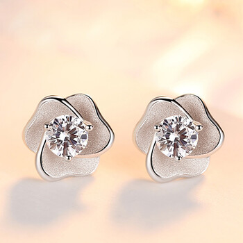 女款韩版时尚银耳钉 气质银耳环 可爱女生 银耳饰品 92 银耳钉一对