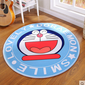 定制吊篮藤椅垫电脑椅垫卧室床边卡通防滑脚垫 叮当猫 圆形直径160厘