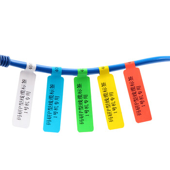 码研(mybarcode五色网线标签 不干胶打印纸 机房网络线标线缆贴纸 p型