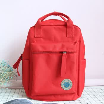 双肩包女韩版学生书包学院风纯色手提背包百搭休闲小清新旅行包潮