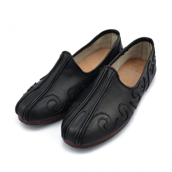 火拳中国风中式云纹洒鞋皮鞋时尚男鞋传统僧鞋复古民族风 黑色 40