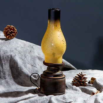 美式复古煤油灯蜡烛台餐厅服装店铺橱窗展台装饰摆件摄影道具 小号