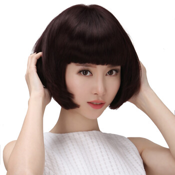 简爱(easihair) 假发 真发假发女 短发bobo波波头假发套 齐刘海xsz220