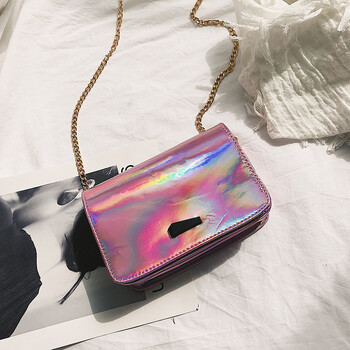 小包包女2018斜挎包潮韩版包镭射单肩包lhm 粉色