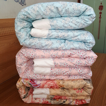 手工纯棉花被子结婚新婚庆棉被单双人床上用品喜被春秋大红色定做