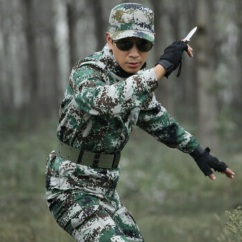户外林地迷彩服男套装春战术丛林工作服特种兵野战迷彩作训服 沙漠