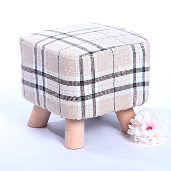小凳子沙发凳时尚搁脚凳茶几凳换鞋凳布艺小板凳子椅子 四腿方凳条纹