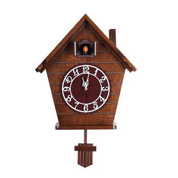 布谷鸟闹钟田园卧室咕咕石英简约钟表创意报时静音挂钟客厅布谷鸟智能