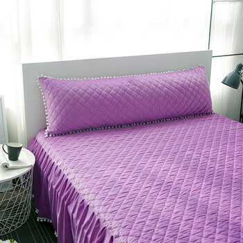 5米纯色法兰绒枕头套 紫色 雪青 48cmx150cm