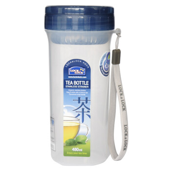 乐扣乐扣lock塑料运动便携茶网茶杯水杯水壶杯子480ml/580ml HPL935B-蓝色480ml