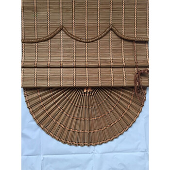 定制窗帘竹帘酒店罗马扇形窗帘阳台遮光窗帘竹卷帘隔断升降帘 101