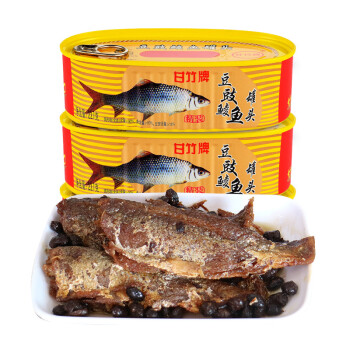 廣東特產甘竹牌精裝豆豉鯪魚罐頭227g*3即食海鮮魚罐頭食品 精裝豆豉