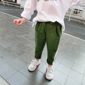 童装男女童裤子运动裤春装2018新款春秋儿童小宝宝长裤3岁潮洋气 绿色