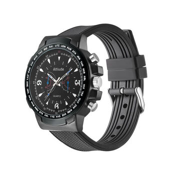 微型录音录像手表摄像机 拍照手表 手表dv非针式摄像头 黑色胶带手表