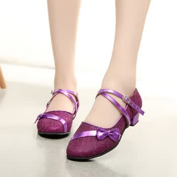 拉丁舞鞋儿童女孩女童舞蹈鞋中跟幼儿拉丁鞋金色恰恰软底夏季凉鞋