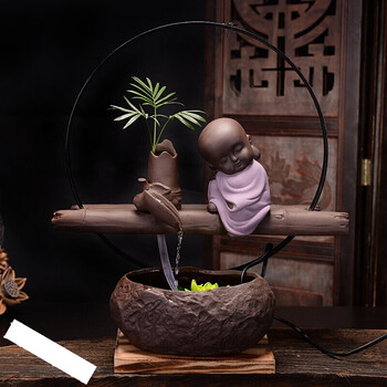 办公室禅意喷泉水景 客厅加湿器流水摆件 家用养鱼缸盆景 静禅流水