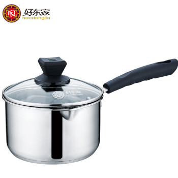 好东家热奶锅不锈钢加厚复底 宝宝辅食锅汤锅煮面锅小锅电磁炉燃气通用16cm