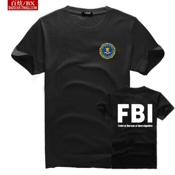 特警t恤武警警察短袖夏季新品特种fbi联邦调查短袖时尚男装打底衫休闲