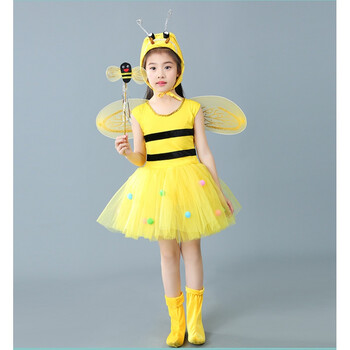 儿童动物演出服小蜜蜂男女童宝宝卡通造型纱裙幼儿园节日表演服装 纱