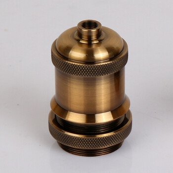 家用e27大螺口灯头 复古吊灯台灯落地灯吊线 铜灯头座diy灯具配件h 长